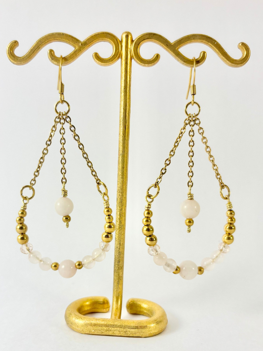 Boucles Éclat de Vénus - Quartz Rose