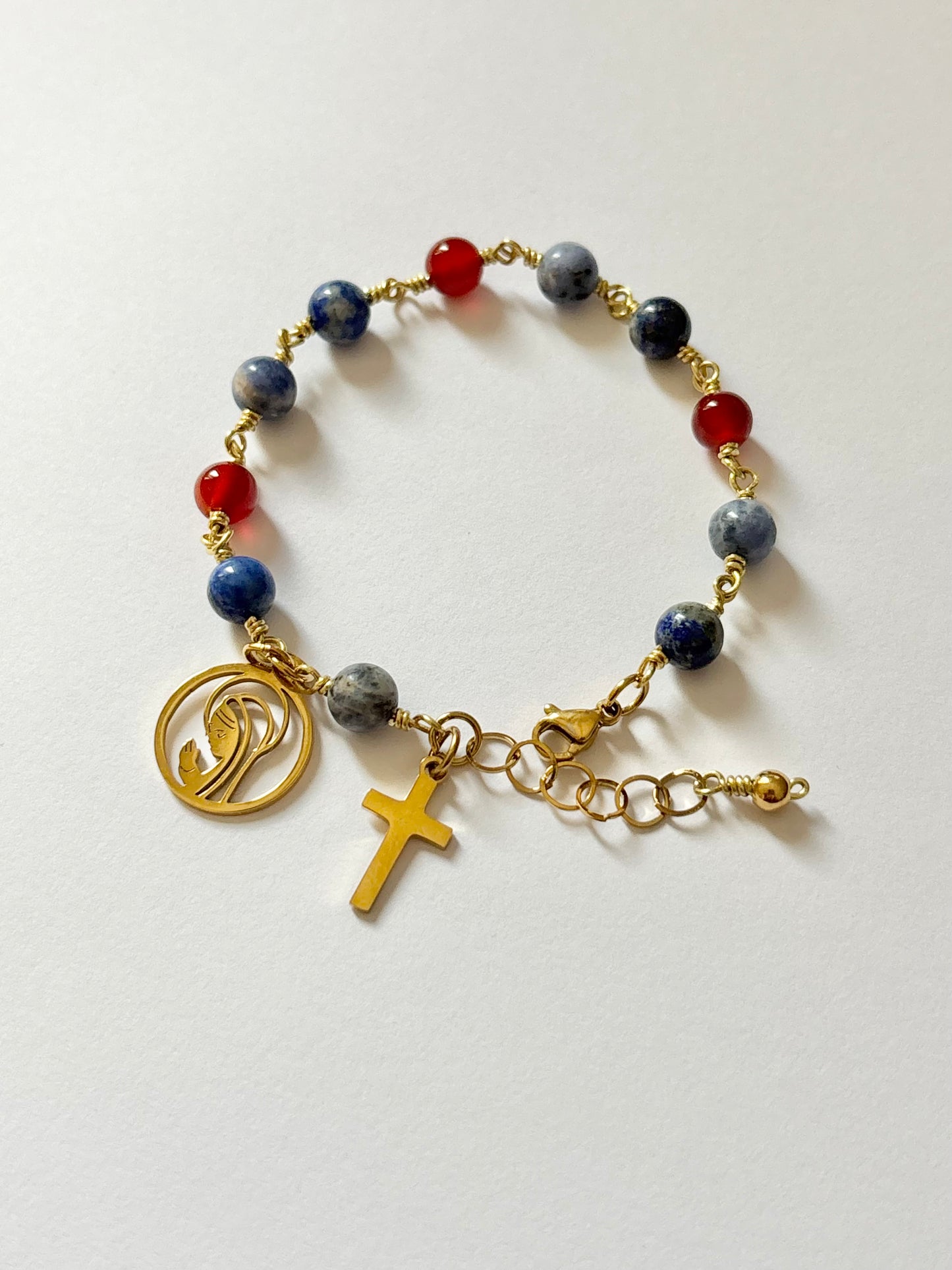 Dizainier SUPERWOMAN - Cornaline, Sodalite et Lapis lazuli