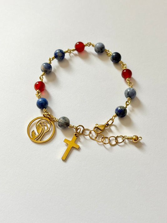 Dizainier SUPERWOMAN - Cornaline, Sodalite et Lapis lazuli